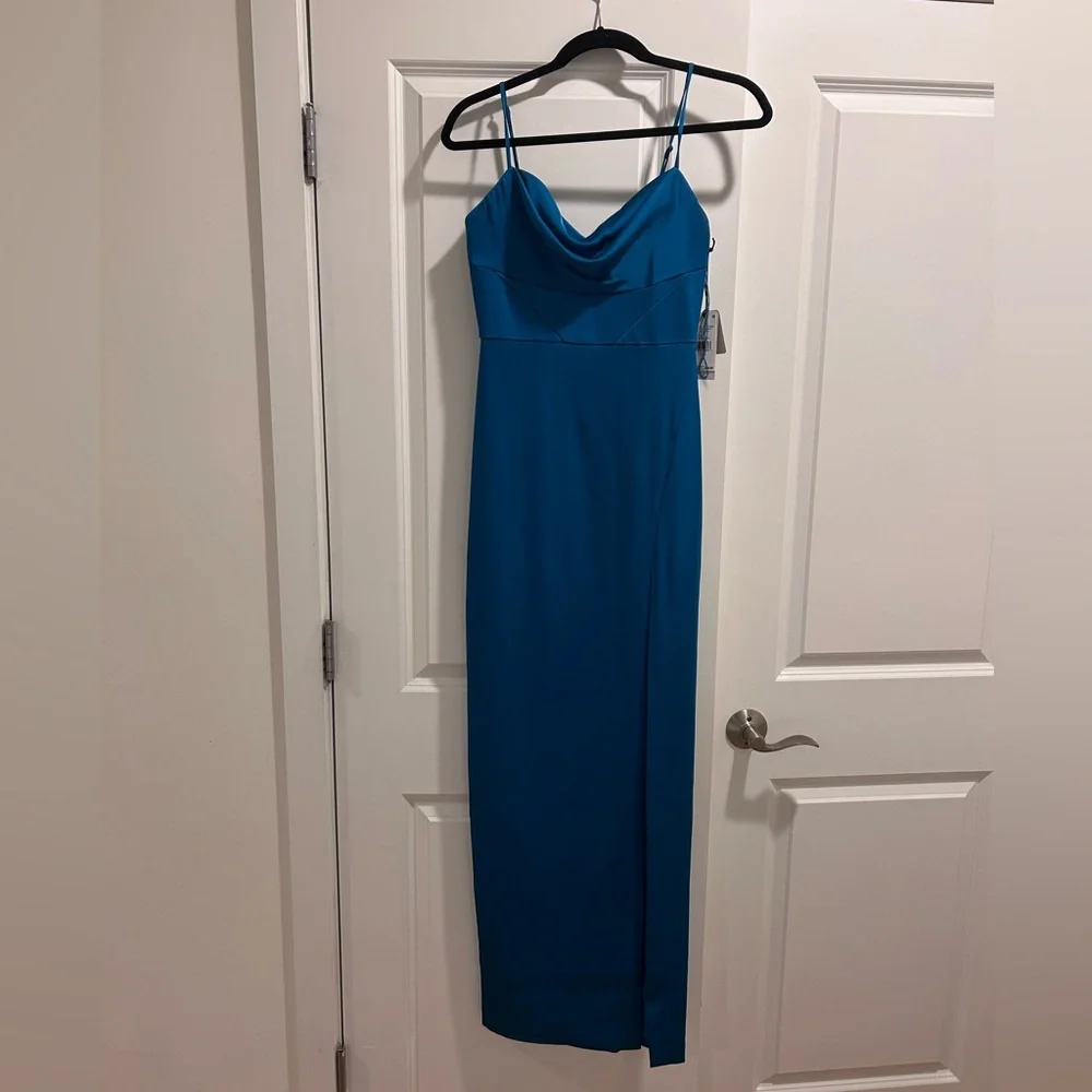 NWT Liv Foster Ciara Satin Long Gown (Size 0) - Picture 6 of 11